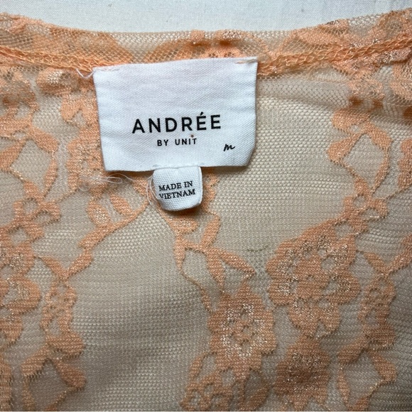 Andree by Unit Full Lace Kimono Peach / Orange Women’s Medium - Picture 5 of 7